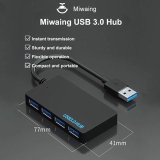 Miwaing อะแดปเตอร์แปลงสายเคเบิล USB 3.0 4 PORT Type C ความเร็วสูง รองรับหลายระบบ Plug and Play