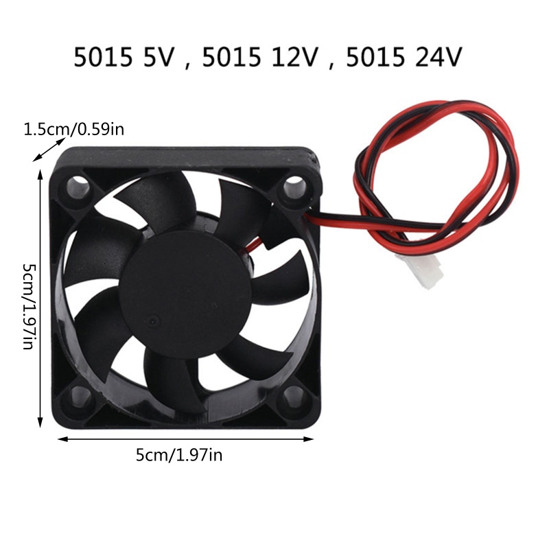 Picbliss ความเร็ว 5015 5V 12V 24V พัดลมระบายความร้อน Turbo Brushless สําหรับ DC Cooler Blower Blac