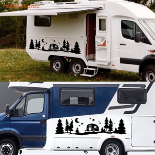 Hanprospree&gt; สติกเกอร์ไวนิล ลายต้นไม้ป่า สําหรับตกแต่งรถยนต์ SUV RV Van Caravan Offroad