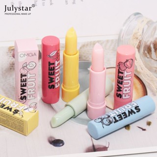 JULYSTAR Omga Fruit Pulp ลิปสติกเปลี่ยนสี Natural Lip Balm อุณหภูมิสีธรรมชาติเปลี่ยน Lasting Moisturizing แต่งหน้า