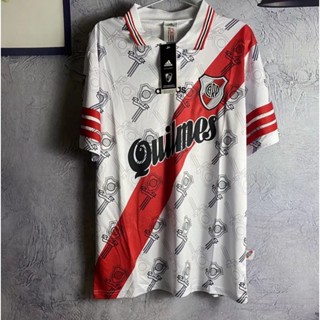 เสื้อกีฬาแขนสั้น ลายทีมชาติฟุตบอล River Bed 95-96 คุณภาพสูง สไตล์วินเทจ