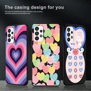 เคสโทรศัพท์ซิลิโคน TPU แบบนิ่ม ลายหัวใจ กันกระแทก สําหรับ Samsung Galaxy A03 Core A13 A23 A33 A53 A73 5G