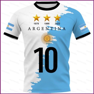 เสื้อกีฬาแขนสั้น ลายทีมชาติฟุตบอล Argentina Fans 3 ดาว NP2 World Cup PN2