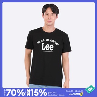 [S-5XL]LEE เสื้อยืดแขนสั้นผู้ชาย ทรง REGULAR รุ่น LE S523MTSSS26 สีดำ