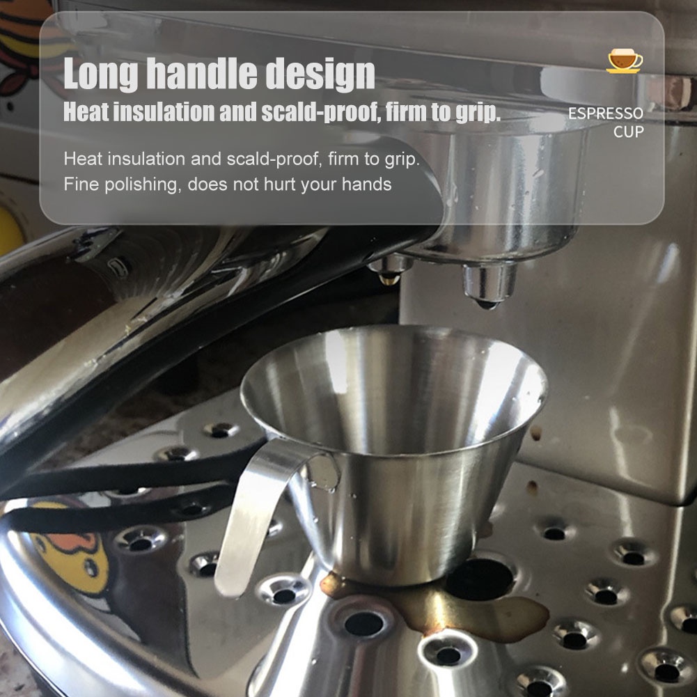 ☕ 90ml ถ้วยช็อตเอสเพรสโซ่ ช็อตกาแฟ Measuring Cup Stainless Stee - รูปที่ 2