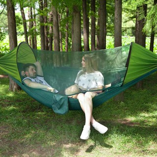 Spot factory wholesale double hammock outdoor mosquito-proof sunshade quick-opening rocking bed off-ground anti-rollover single camping swing 0901hw