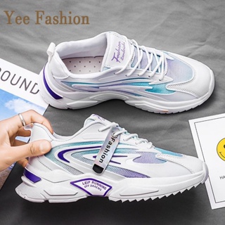 YEE Fashion รองเท้าผ้าใบผู้ชาย รองเท้าลำลองผู้ชาย รองเท้าผ้าใบแฟชั่น สไตล์เกาหลี กีฬากลางแจ้ง ทำงานรองเท้าลำลอง XYD2390MR4 37Z230911