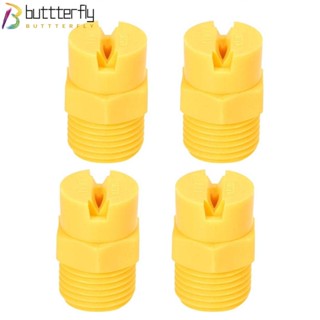 Buttterfly หัวฉีดสเปรย์ เส้นผ่านศูนย์กลาง PP 3.6 มม. 1/2NPT สีเหลือง 65 องศา ทนทาน สําหรับพัดลมระบายความร้อน ชลประทานการเกษตร 4 ชิ้น