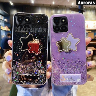 เคสโทรศัพท์มือถือ แบบใส ลายดาวห้าแฉก ประดับกลิตเตอร์ สําหรับ Honor X6A X6 X8A X8 X6S X6 X8 X8A X6A