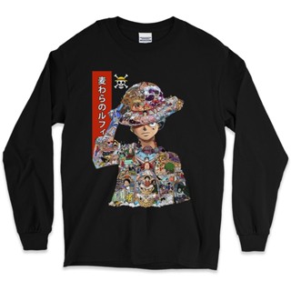 Partyprintstore เสื้อยืด แขนยาว ลายการ์ตูนอนิเมะ One Piece Luffy V1 9 สําหรับผู้ชาย