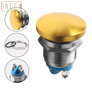 【ONCEMOREAGAIN】19mm Metal Push Button Switch 1NO Momentary Self-reset Mushroom Head Screw Feet