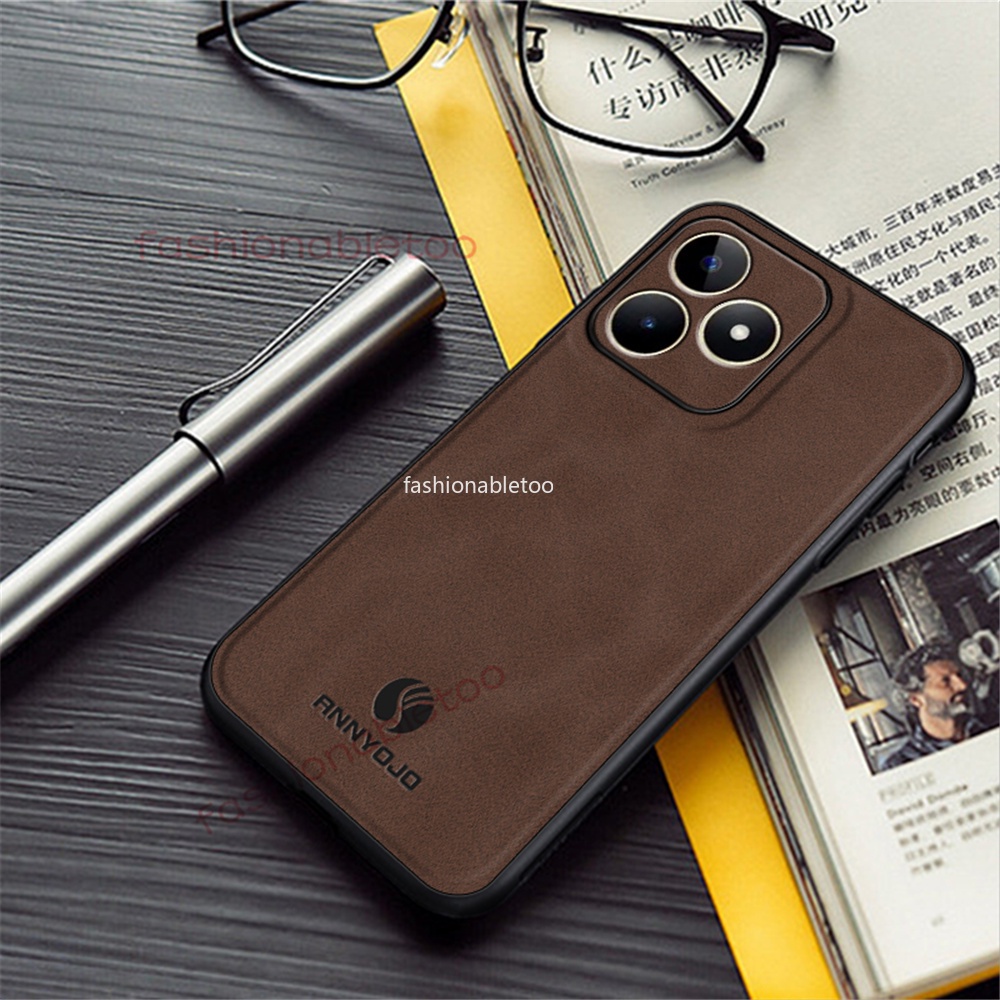 หนัง Matte Texture สําหรับ Realme C51 C53 C55 C63 C61 RealmeC51 RealmeC53Nfc RealmeC55Nfc หมายเหตุ 50 Note50 ปลอกนุ ่ ม TPU ขอบป ้ องกันกันชนกันกระแทกปกหลัง