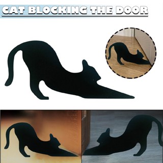 Halloween Black Cat Door Stop Decorative Stopper for Bedroom Bathroom Doors