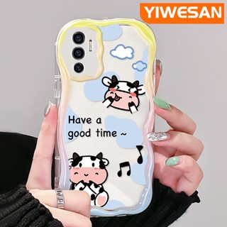 เคสโทรศัพท์มือถือแบบนิ่ม ใส กันกระแทก ลายการ์ตูนวัวน่ารัก สําหรับ VIVO V23E 4G V23E 5G V23 Pro V23i 5G S12 5G Y75