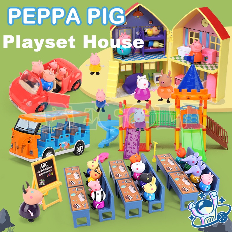 พร้อมส่ง Peppa Pig Playset ตุ๊กตา ชุด เครื่องบิน เฮาส์ วิลล่า ชิงช้าสวรรค์ บัส รถสปอร์ต รถปิคนิค สวนสนุก ของเล่นเด็ก