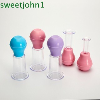 Sweetjohn ถ้วยนวดหน้า PVC แบบสุญญากาศ ยกกระชับผิว 3 ขนาด สีชมพู ฟ้า สําหรับนวดหน้า ขา แขน