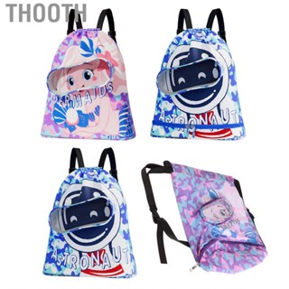 Thooth Kids Swimming Bag  Oxford Cloth Drawstring  Adjustable Shoulder Straps Wet and Dry Separation for Girls