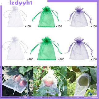 [JoyDIY] ถุงตาข่าย แบบผูกเชือก ป้องกันผลไม้ องุ่น สําหรับดอกไม้ สวน 100 ชิ้น