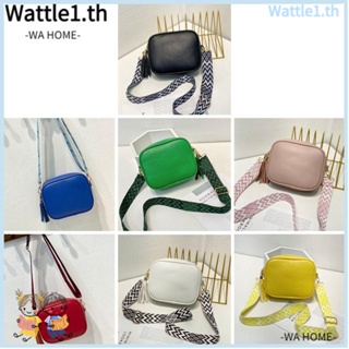 Wttle กระเป๋าสะพายไหล่ สะพายข้าง หนัง PU สายกว้าง สีพื้น สําหรับผู้หญิง