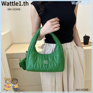 Wttle กระเป๋าถือ กระเป๋าสะพายไหล่ สะพายข้าง หนัง Pu ทรงโท้ท ความจุสูง สีพื้น สําหรับเด็กผู้หญิง