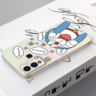 เคสโทรศัพท์มือถือแบบแข็ง ทรงสี่เหลี่ยม ลายโดราเอมอน สีชมพู ฟ้า สําหรับ Infinix Hot 12 Play Hot 10 Play 11 9 Note 12 Smart 6 TECNO Pova Neo