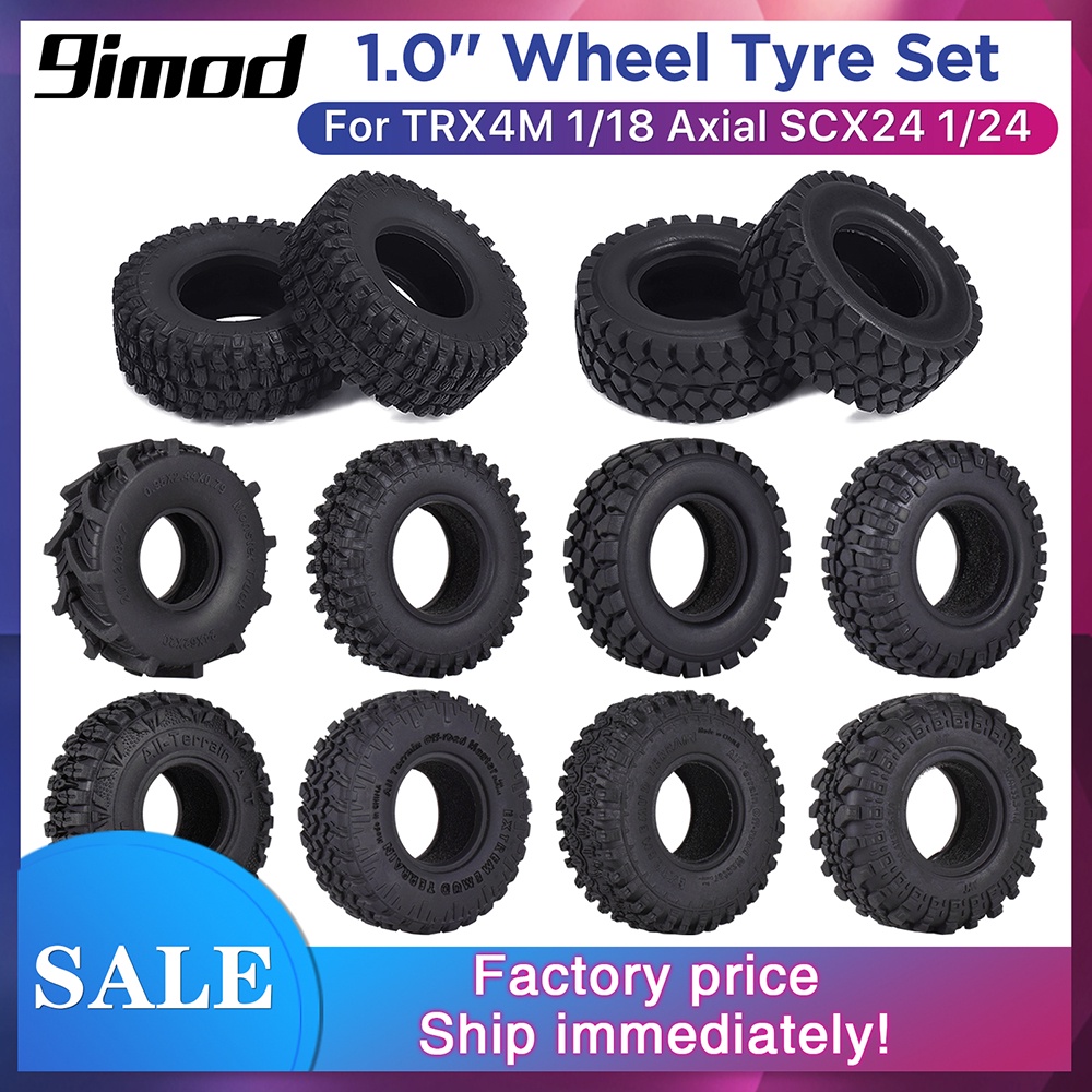 9imod ยางล้อรถบังคับ 1.0 นิ้ว สําหรับรถบังคับ 1/18 TRX4M 1/24 Axial SCX24 4 ชิ้น