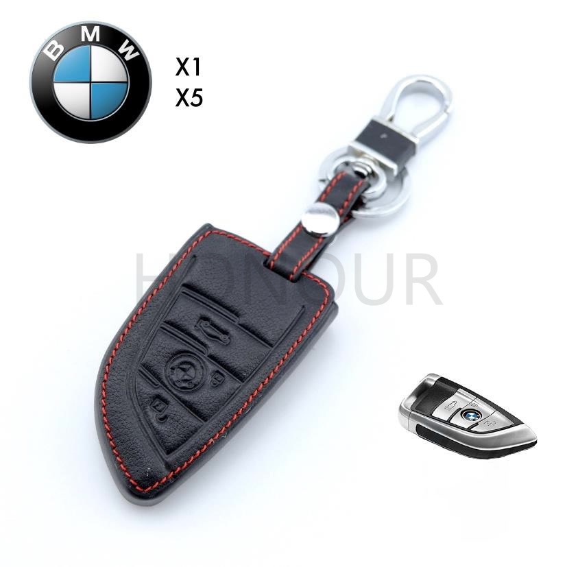 🚗 ซองหนังกุญแจรถ BMW ปลอกหุ้มพวงกุญแจรถยนต์ ตรงรุ่น BMW  X1 X5 แบบมีโลโก้