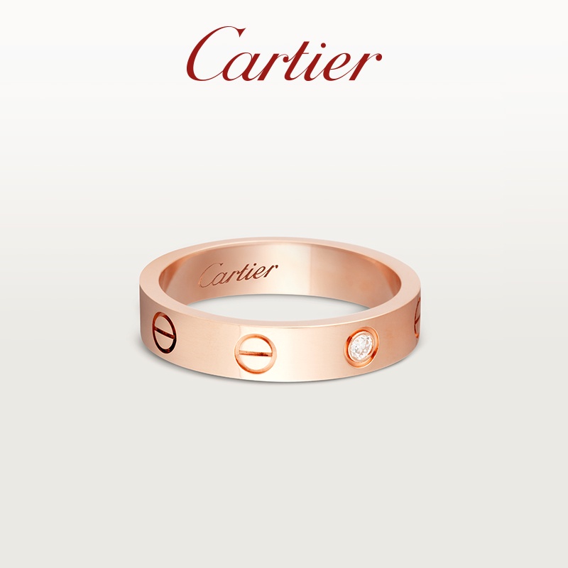 [พร้อมบรรจุภัณฑ์] Cartier Cartier แหวนคู่รัก สีโรสโกลด์ ทองคําขาว เพชร รุ่นแคบ ของขวัญคู่เดียว