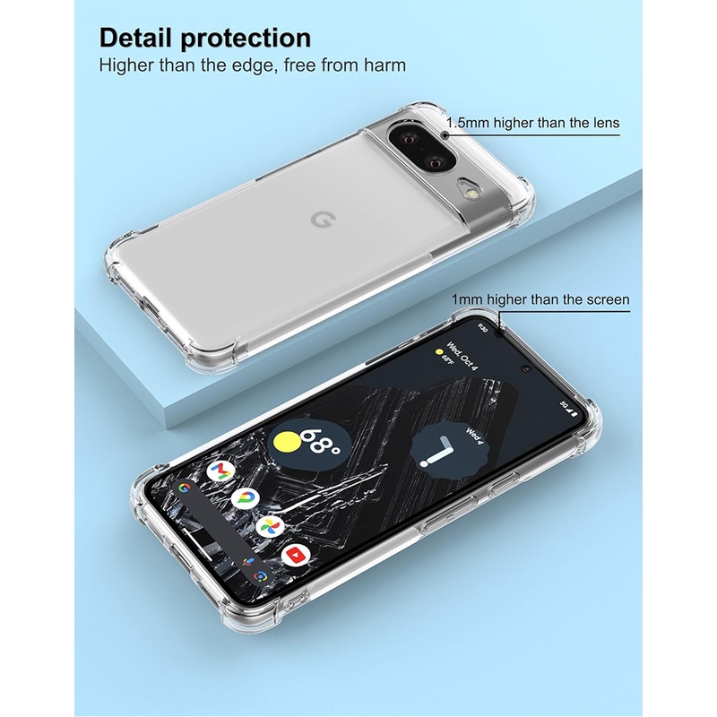 สําหรับ Google Pixel 8 / 8 Pro / 7 / 7a / 7 Pro / 6 / 6a / 6 Pro Crystal Clear Cover Anti-Scratch เคสกันกระแทก TPU ราคา ถูกที่สุด ดีลบีเคเค แกลเลอรีภาพที่ 4