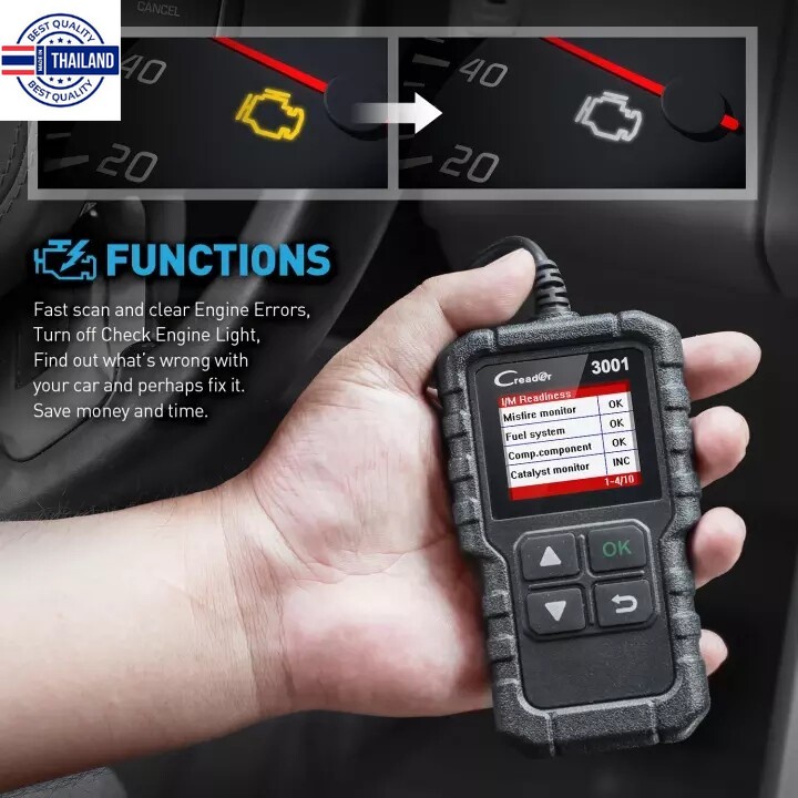 OBD2 รหัสเครื่องสแกนเนอร์ X431 Creader 3001 OBDII/EOBD คันสแกนเนอร์เครื่องมือวิเคราะห์หลายภาษา CR300