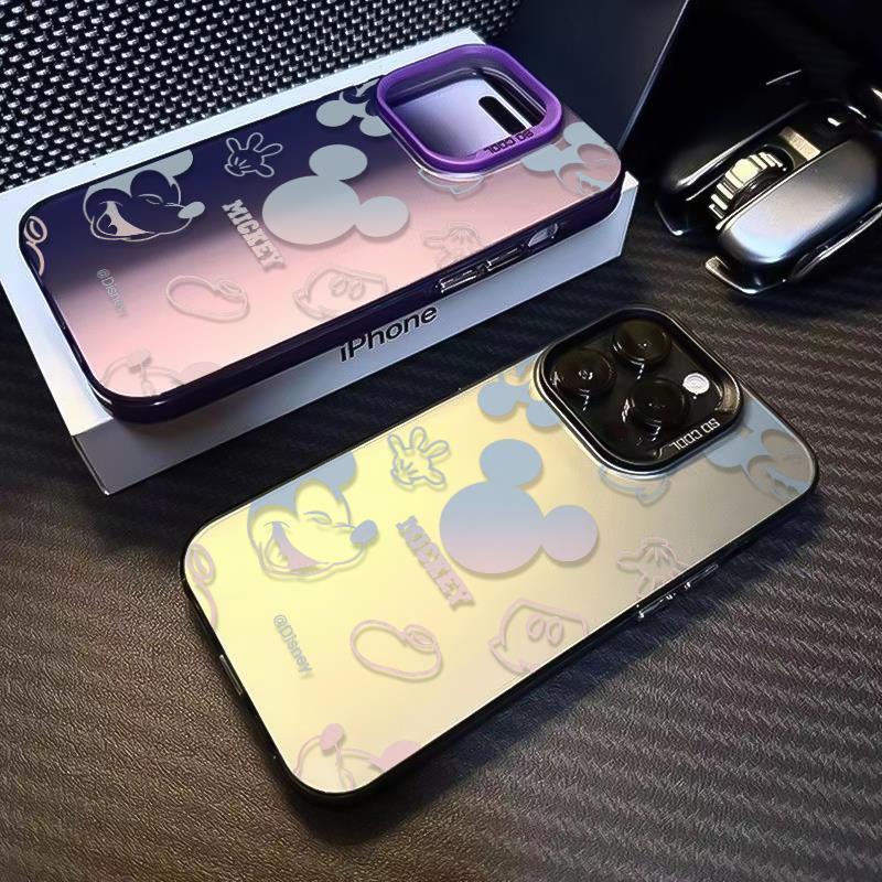 เคสโทรศัพท์มือถือ กันกระแทก ลายมิกกี้เมาส์ สีเงิน สําหรับ Iphone 15promax 14pro 13 12 Ixr YHGQ