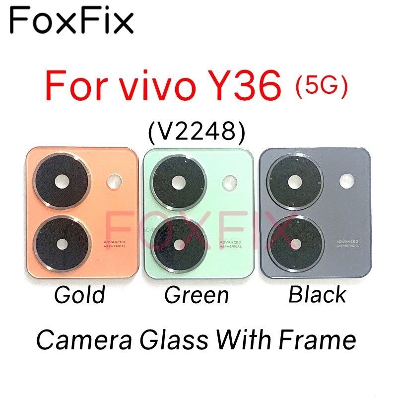 ฝาครอบเลนส์กล้องด้านหลัง พร้อมสติกเกอร์กาว แบบเปลี่ยน สําหรับ vivo Y36 5G V2248