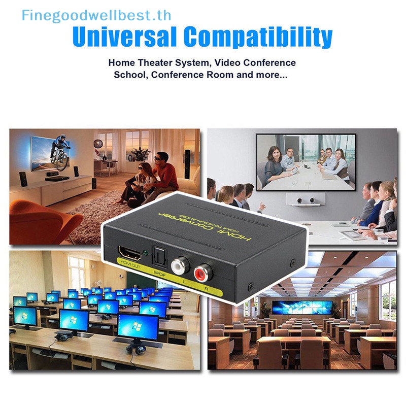 Fb3c 1080P HDMI เป็น HDMI ออปติคอล + SPDIF + RCA L / R ตัวแปลงแยกเสียง ขายดี