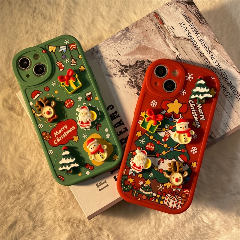 เคสโทรศัพท์มือถือ แบบนิ่ม กันกระแทก ลายคริสต์มาส สําหรับ IPhone11 12 13 Pro MAX X XR XS MAX SE 7 Plus 8 Plus 14