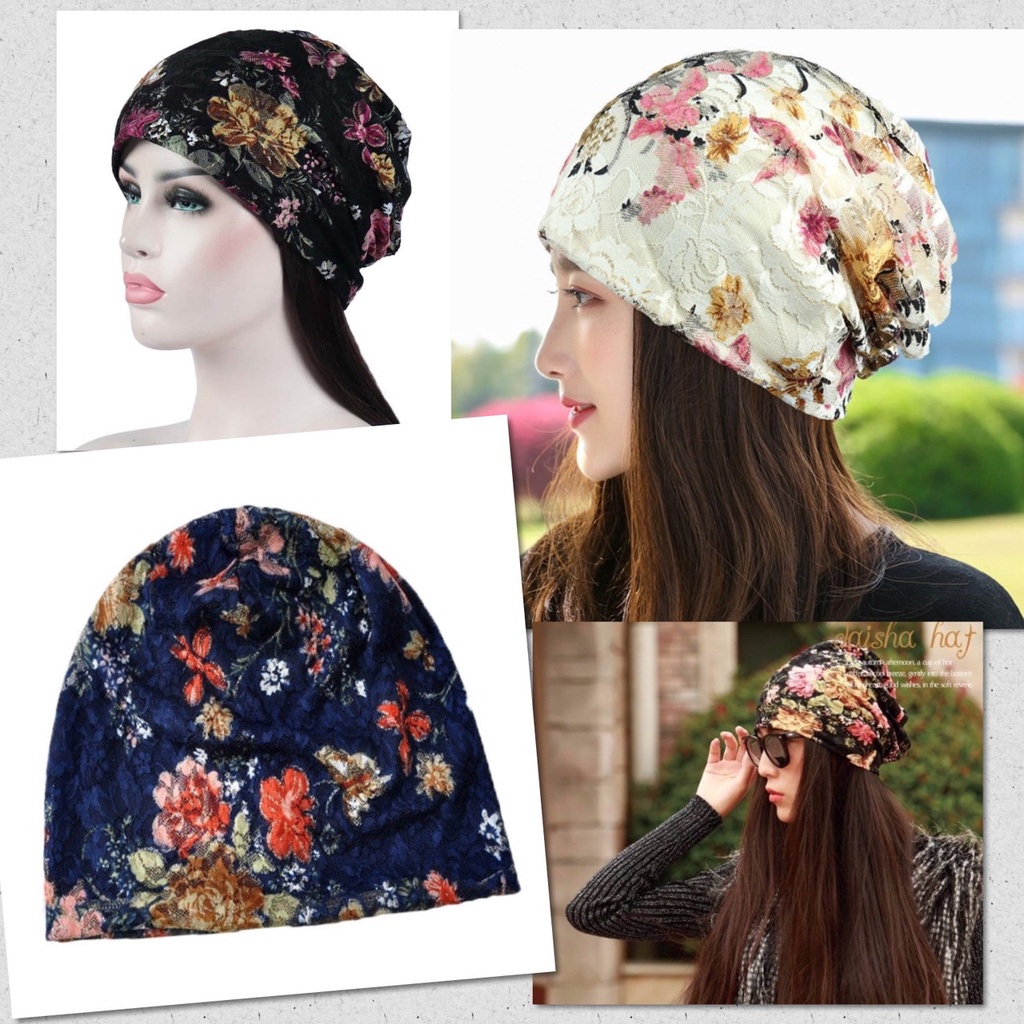 ❤ หมวก มะเร็ง ลายดอกไม้ คลุมผม ผ้าโพกหัว หมวกคีโม แฟชั่น ผ้าเนื้อดี ยืดยุ่น ระบายอากาศ หมวกผู้ป่วย เกรดพรีเมี่ยม ❤