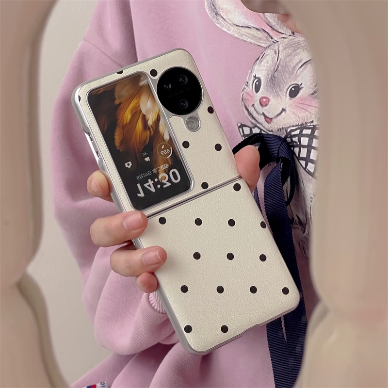 เคสโทรศัพท์มือถือหนังแกะ แบบนิ่ม ลายจุด ชุบไฟฟ้า สําหรับ OPPO Find N2 (N3) Find N3