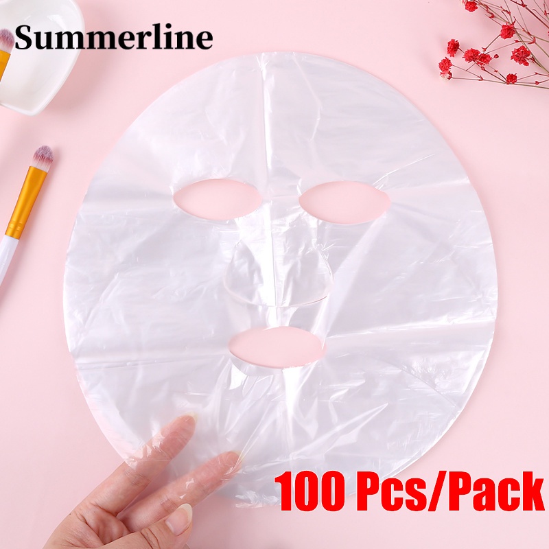 100 ชิ้น / แพ็ค ฟิล์มพลาสติก มาส์กหน้า ดูแลผิว ไม่อัด บางพิเศษ ร้านเสริมสวย ดูดซับ DIY หน้ากาก แบบใช้แล้วทิ้ง