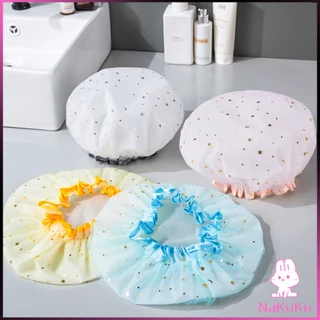 NKK หมวกคลุมผมอาบน้ํา แบบหนาพิเศษ กันน้ํา สองชั้น ลายน่ารัก Shower cap