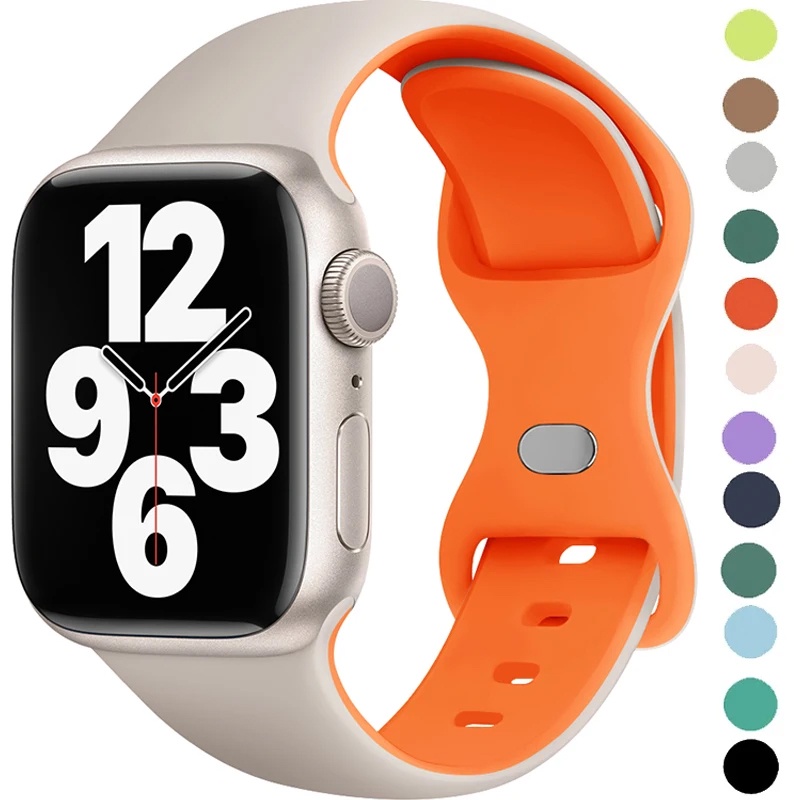 สายนาฬิกาข้อมือซิลิโคน แบบนิ่ม สําหรับ Apple watch series Ultra 2 49 มม. 45 44 43 42 41 38 40 มม. i watch 9 8 7 6 5 4 3 se