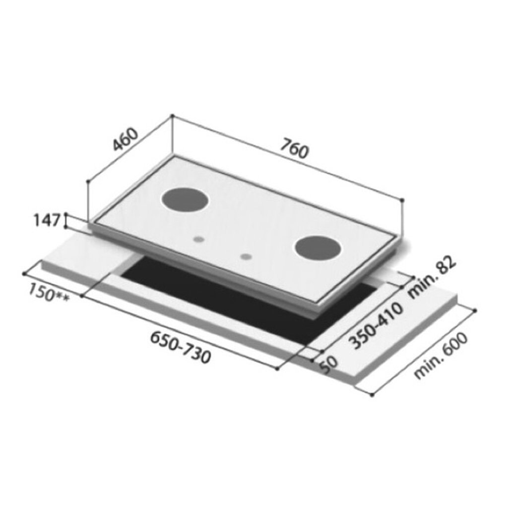 RINNAI เตาฝัง 2 หัวเตา สแตนเลสหนา รุ่น RB-72S (เลือกหัวปรับได้) - รูปที่ 7