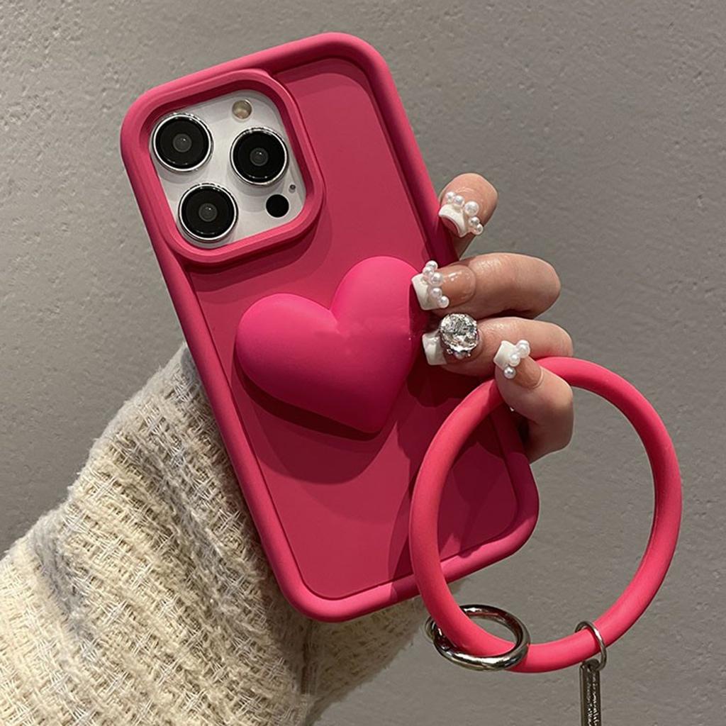 หัวใจ/LOVE สายรัดข้อมือเคสไอโฟน15por เคสโทรศัพท์ไอโฟน11Promaxน่ารักๆสวยหรูดูไฮโซกันกระแทกกล้องรูใหญ่