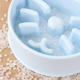 พร้อมส่ง ชามลดการกินเร็ว ชามอาหารสัตว์เลี้ยง ชามอาหารแมว วัสดุพลาสติกPP มีช่องแยกอาหารเปียก COD