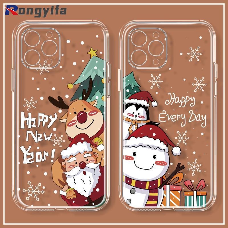 เคสโทรศัพท์มือถือ ลายการ์ตูนซานตาคลอส กวาง สโนว์แมน คริสต์มาส สําหรับ Samsung Galaxy A13 4G A13 5G A04S A53 A72 5G A52 A52S A22 A32 5G A22S A42 A82 M42 M32 5G F42