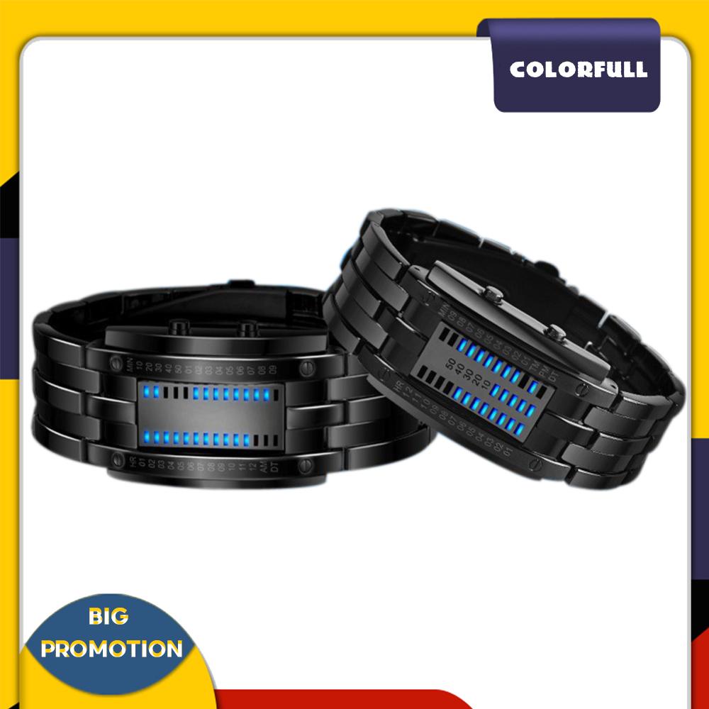 [Colorfull.th] นาฬิกาข้อมือสปอร์ตแฟชั่น หน้าจอ LED เรืองแสง สีฟ้า หรูหรา สําหรับคู่รัก
