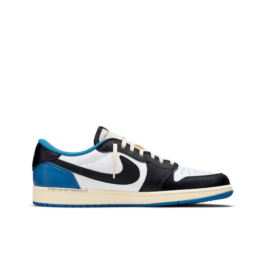 แท้💯% Nike Air Jordan 1 Low Fragment x Travis Scott WHITE BLUE BLACK DM7866-140