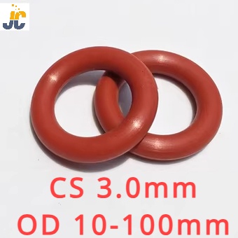 [dxm] ซิลิโคนสีแดง o-Ring แหวนซีลยางทนอุณหภูมิสูง o-Ring แบนปะเก็นก๊อกน้ําวาล์วกันน้ํา CS3.0 มม. * OD10-85 มม.