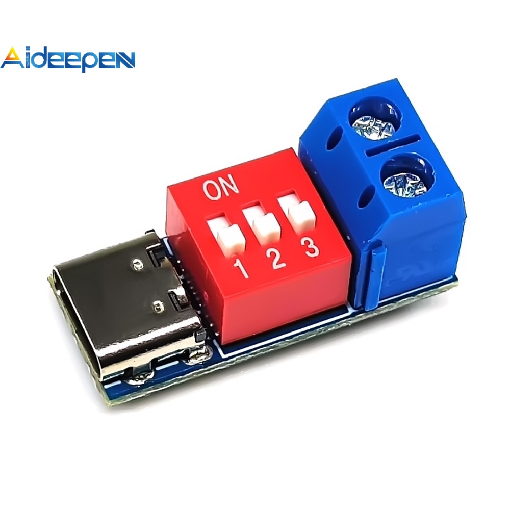 Aideepen PD/QC โมดูลทริกเกอร์ชาร์จเร็ว ปรับแรงดันไฟฟ้าได้ 5v9v12v20v Type-c