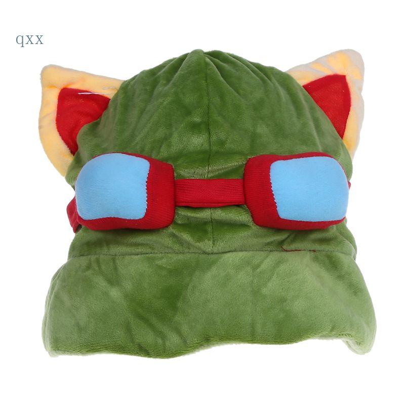 Ch*【พร้อมส่ง】หมวกคอสเพลย์ สีเขียว สําหรับทุกเพศ LOL Teemo Game
