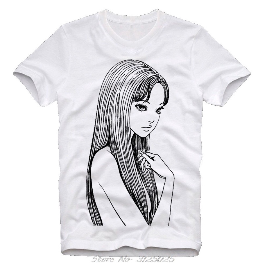 ใหม่ล่าสุด เสื้อยืดผ้าฝ้าย แขนสั้น พิมพ์ลายการ์ตูนญี่ปุ่น Tomie Junji Ito Uzumaki Manga Guro Suehiro