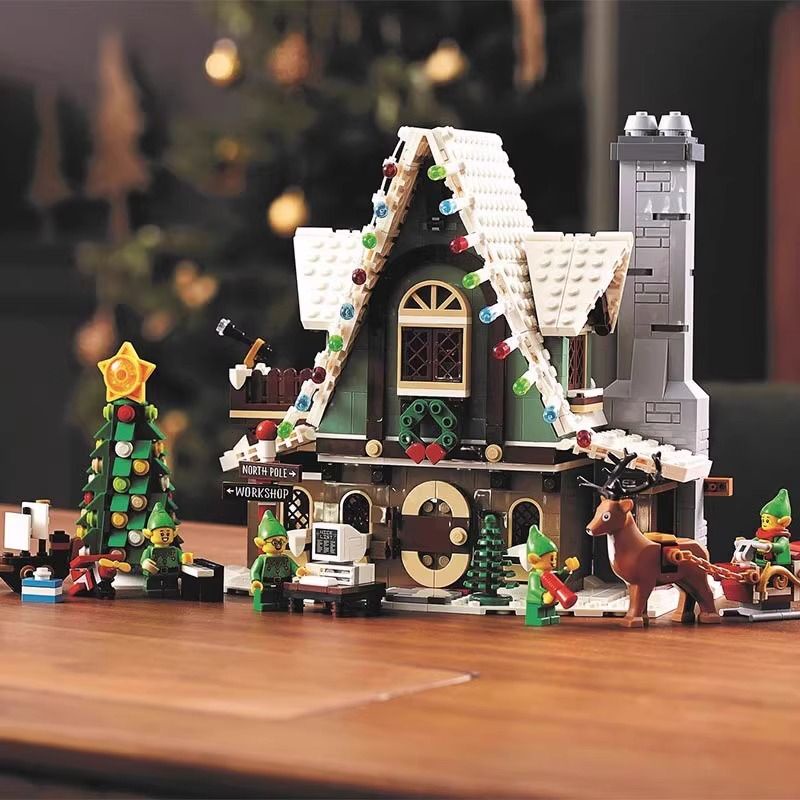 Creator Expert Assembling Educational Toy Model Christmas House - Elf Club House 77018